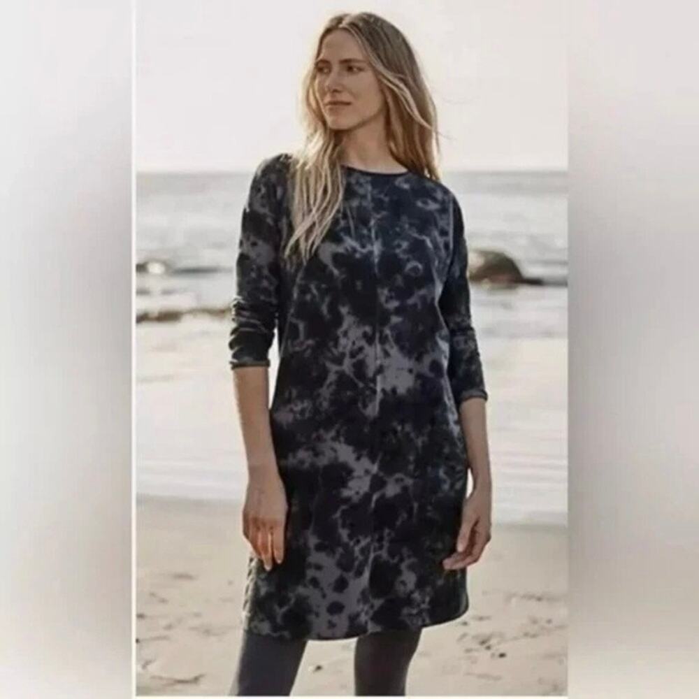 J.Jill Pure Jill Blue Tie Dyed Cotton Cloud Knit Dress Sz.M